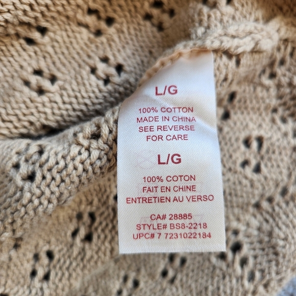 Y2K Vintage 2000s Babydoll Crochet Knit Top Sweater Empire Waist Size Large - Picture 7 of 11